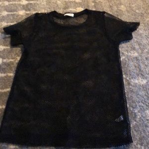 See through fish net shirt